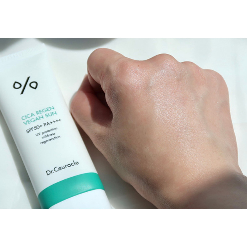 Сонцезахисний веганський крем з центелою азіатською Dr.Ceuracle Cica Regen Vegan Sun SPF50+ PA++++, 50 мл