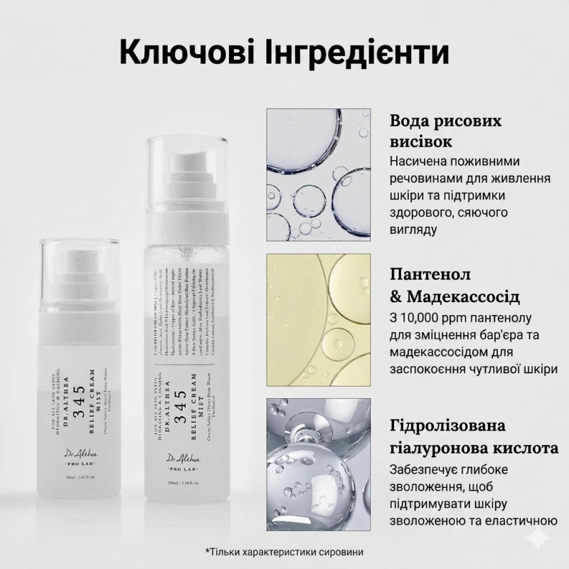 Зволожуючий кремовий міст для обличчя Dr. Althea 345 Relief Cream Mist, 60ml