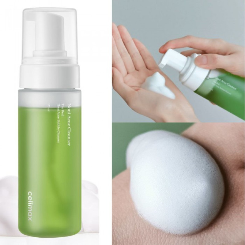 М'яка очищувальна пінка на основі ноні Celimax Noni Acne Bubble Cleanser, 155ml