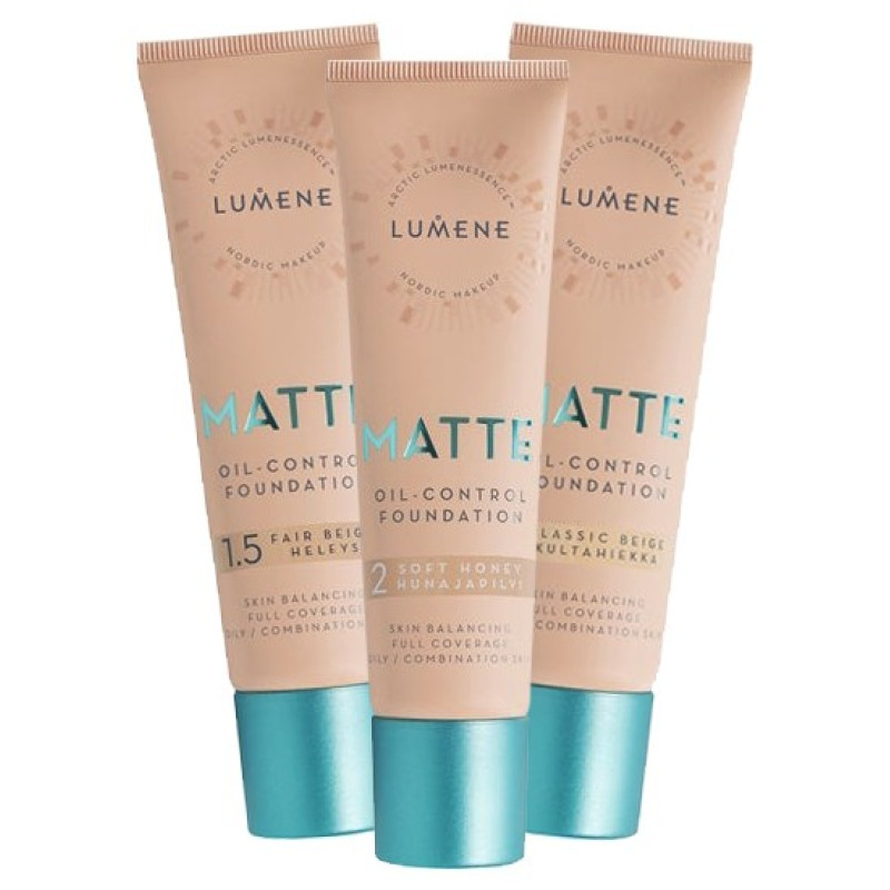 Матирующая тональная основа LUMENE MATTE Oil-control Foundation - Light Ivory