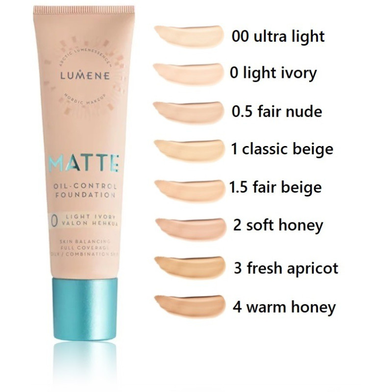 Матирующая тональная основа LUMENE MATTE Oil-control Foundation - Light Ivory