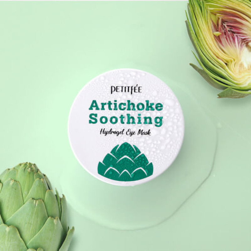 Заспокійливі патчі під очі з екстрактом артишоку PETITFEE Artichoke Soothing Eye Mask 60шт
