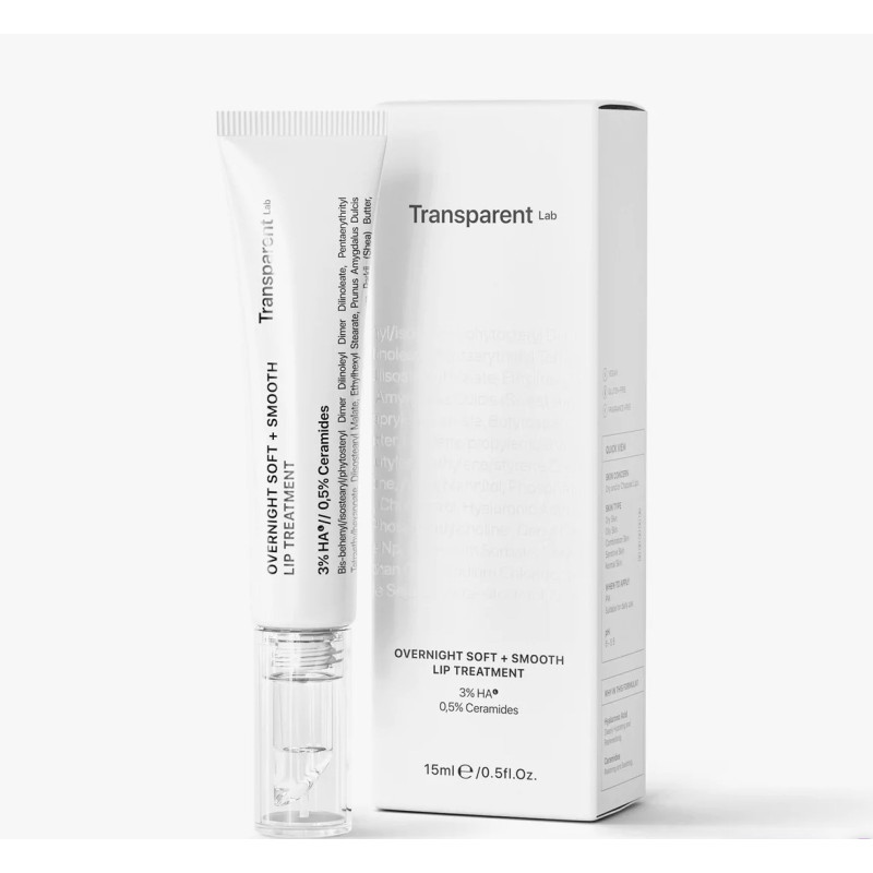 Нічна маска для губ Transparent Lab Overnight Soft + Smooth Lip Treatment 15 мл